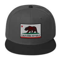 California U.S. State Flag Embroidered Flat Bill Cap embroidered snapback hat, product image 26