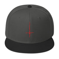 Red Inverted Cross Black Metal Style Embroidered Flat Bill Cap embroidered snapback hat, product image 25