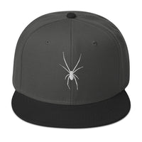 White Arachnid Creepy Black Widow Spider Embroidered Flat Bill Cap embroidered snapback hat, product image 24