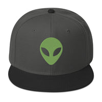 Alien Face Little Green Men Embroidered Flat Bill Cap embroidered snapback hat, product image 25