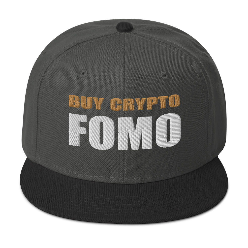 Buy Crypto Now and FOMO In Bitcoin Ethereum Flat Bill Cap Snapback Hat