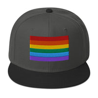 LGBTQ+ Rainbow Flag Gay Pride Flat Bill Cap embroidered snapback hat, product image 9