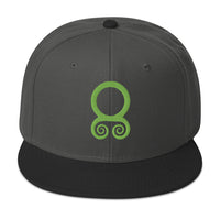Green Viking Troll Cross Norse Flat Bill Cap embroidered snapback hat, product image 8