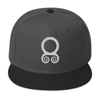 White Viking Troll Cross Norse Flat Bill Cap embroidered snapback hat, product image 8