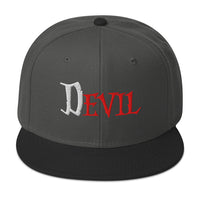 The Devil Is Evil Snapback – Occult Flat Bill Cap, Gothic Horror Embroidered Hat Dark Alt Black Metal Fashion embroidered snapback hat, product image 8