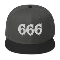 White 666 embroidered snapback hat, product image 8