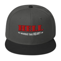 Hell Is Where The Heart Is Snapback – Satanic Occult Flat Bill Cap Metalheads Embroidered Hat for Alt Horror Fashion embroidered snapback hat, product image 8