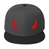 Red Devil Horns embroidered snapback hat, product image 8