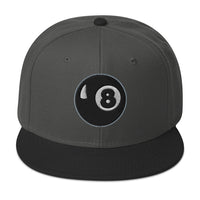 Black 8 Ball Billiards embroidered snapback hat, product image 8