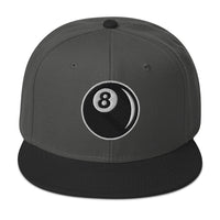 Eight Ball Billiards embroidered snapback hat, product image 8