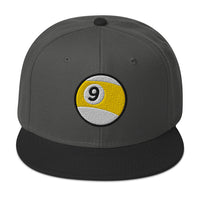 Nine Ball Billiards embroidered snapback hat, product image 1