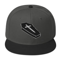 Coffin Cross embroidered snapback hat, product image 1