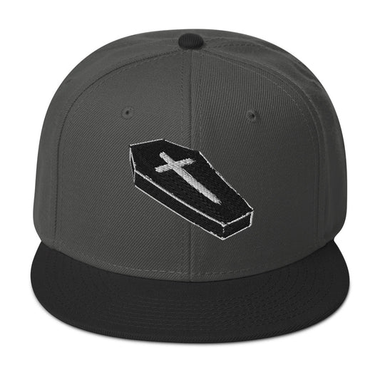 Coffin Cross embroidered snapback hat, product image 1