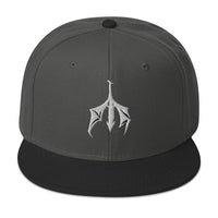 Hanging Bat Open Wings embroidered snapback hat, product image 1