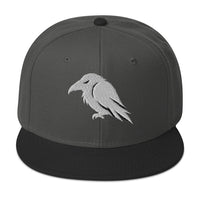 Raven embroidered snapback hat, product image 1