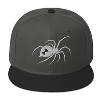 Black Widow Spider embroidered snapback hat, product image 1