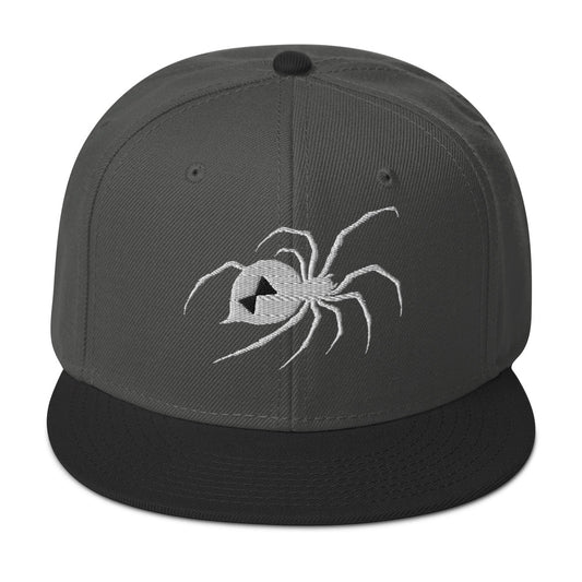 Black Widow Spider embroidered snapback hat, product image 1