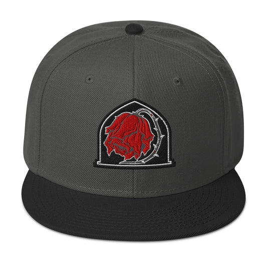 Dying Red Rose embroidered snapback hat, product image 1