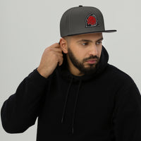 Dying Red Rose embroidered snapback hat, product image 3