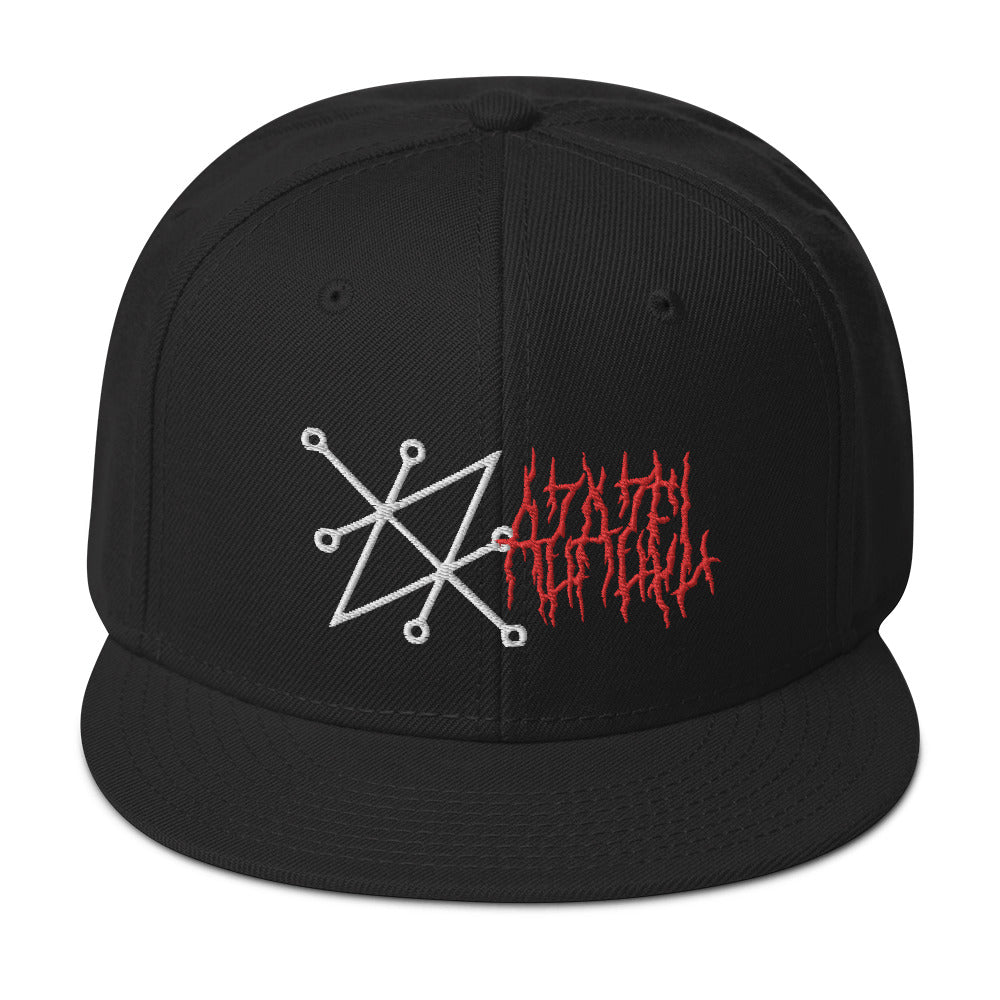 Sigil of Azazel Demon Occult Symbol Embroidered Flat Bill Cap embroidered snapback hat, product image 1