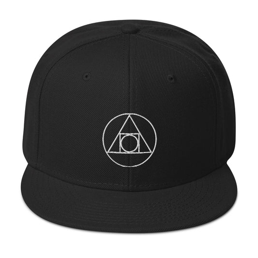 Philosopher's Stone Alchemy Symbol Embroidered Flat Bill Cap embroidered snapback hat, product image 1