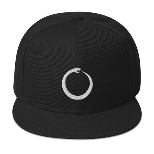 Ouroboros Snake Eating Tail Alchemy Symbol Embroidered Flat Bill Cap embroidered snapback hat, product image 1