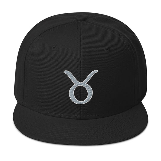 Zodiac Sign Taurus Embroidered Flat Bill Cap embroidered snapback hat, product image 1