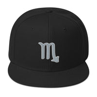 Zodiac Sign Scorpio Embroidered Flat Bill Cap embroidered snapback hat, product image 1