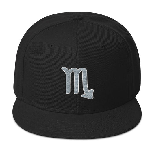 Zodiac Sign Scorpio Embroidered Flat Bill Cap embroidered snapback hat, product image 1