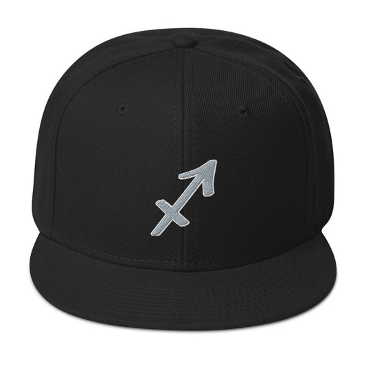 Zodiac Sign Sagittarius Embroidered Flat Bill Cap embroidered snapback hat, product image 1