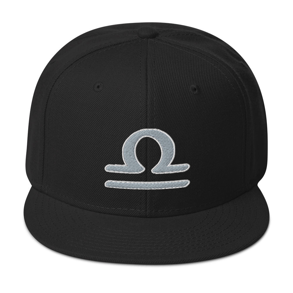 Zodiac Sign Libra Embroidered Flat Bill Cap embroidered snapback hat, product image 1
