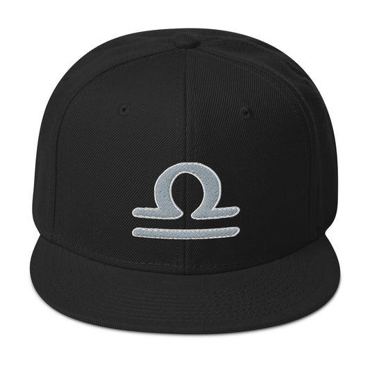 Zodiac Sign Libra Embroidered Flat Bill Cap embroidered snapback hat, product image 1