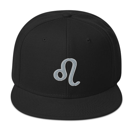 Zodiac Sign Leo Embroidered Flat Bill Cap embroidered snapback hat, product image 1