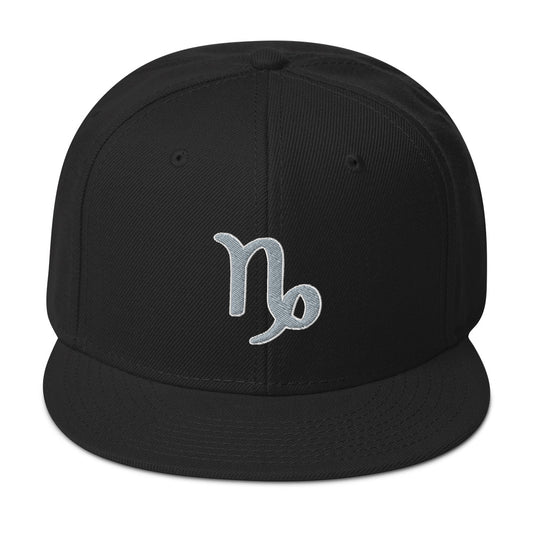 Zodiac Sign Capricorn Embroidered Flat Bill Cap embroidered snapback hat, product image 1