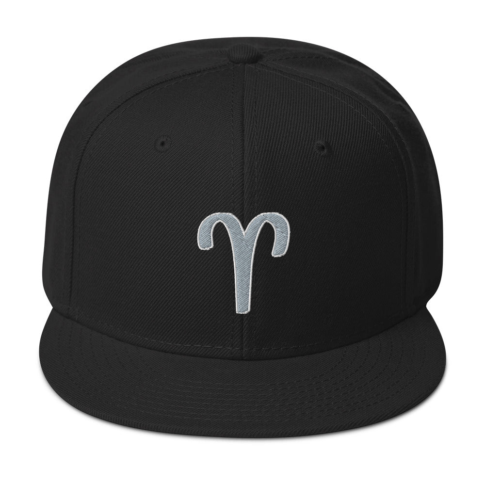 Zodiac Sign Aries Embroidered Flat Bill Cap Snapback Hat Astrology Horoscope