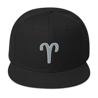 Zodiac Sign Aries Embroidered Flat Bill Cap embroidered snapback hat, product image 1