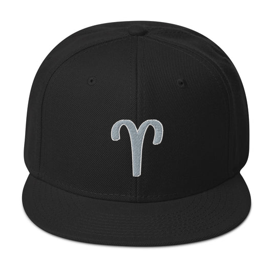 Zodiac Sign Aries Embroidered Flat Bill Cap embroidered snapback hat, product image 1