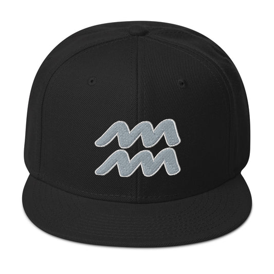 Zodiac Sign Aquarius Embroidered Flat Bill Cap embroidered snapback hat, product image 1