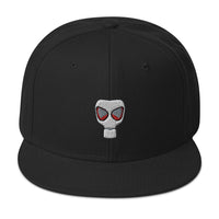 WWII Era Bio Hazard Gas Mask Embroidered Flat Bill Cap embroidered snapback hat, product image 1