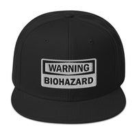 Warning Sign Bio Hazard Zombie Apocalypse Embroidered Flat Bill Cap embroidered snapback hat, product image 4