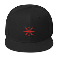 Red The Symbol of Chaos Embroidered Flat Bill Cap embroidered snapback hat, product image 4