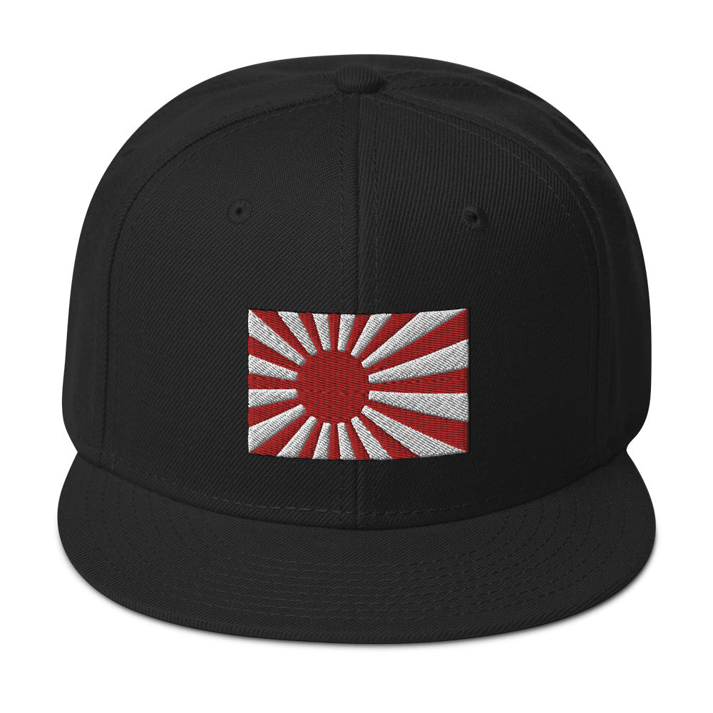 The National Flag of Japan Embroidered Flat Bill Cap embroidered snapback hat, product image 4
