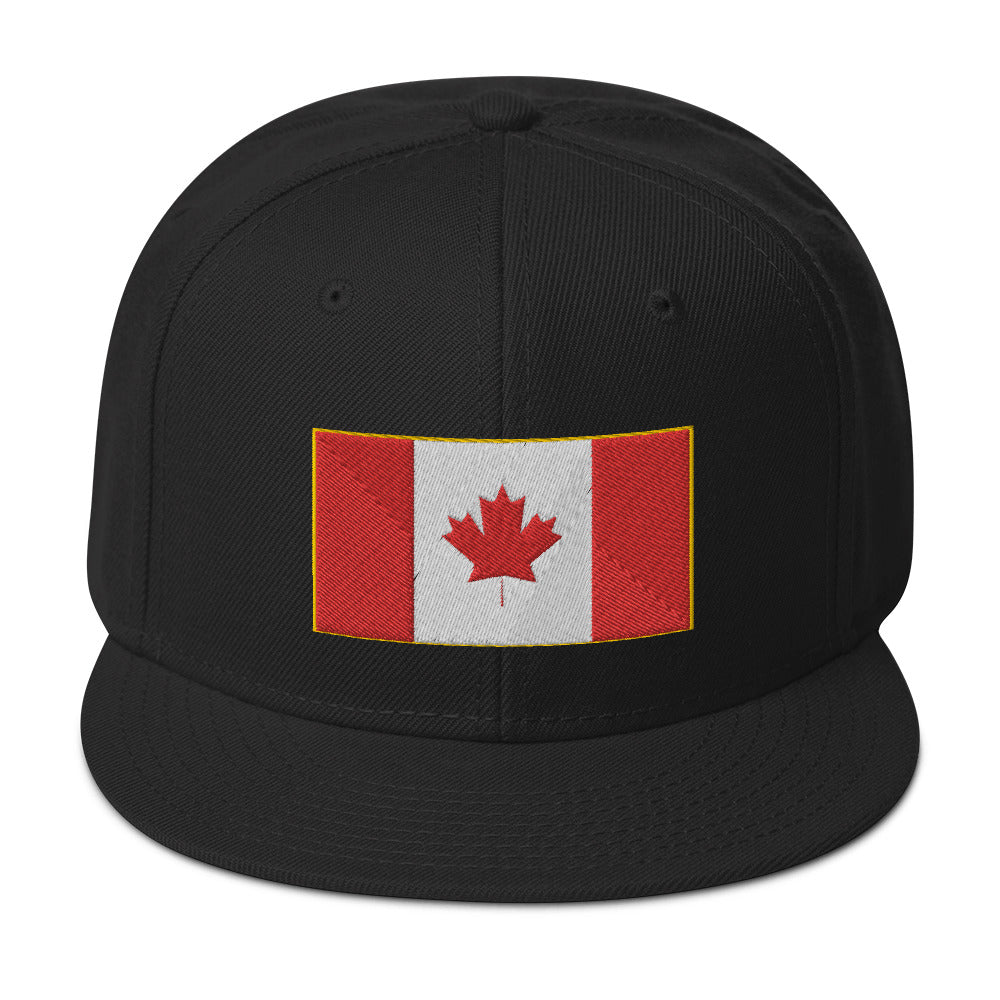 The National Flag of Canada Embroidered Flat Bill Cap embroidered snapback hat, product image 4