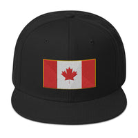 The National Flag of Canada Embroidered Flat Bill Cap embroidered snapback hat, product image 4
