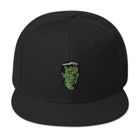 Modern Prometheus Frankenstein's Monster Embroidered Flat Bill Cap embroidered snapback hat, product image 4