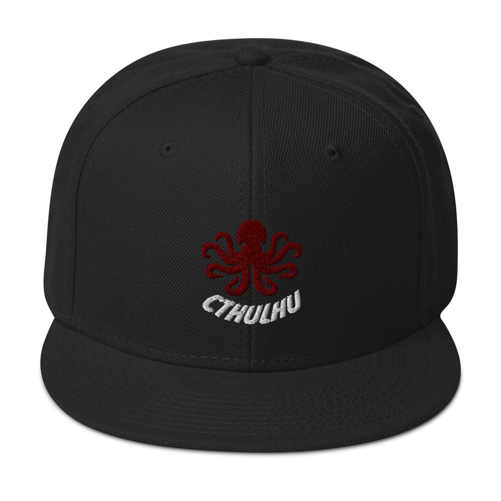 The Call of Cthulhu Horror Fiction Embroidered Flat Bill Cap embroidered snapback hat, product image 4