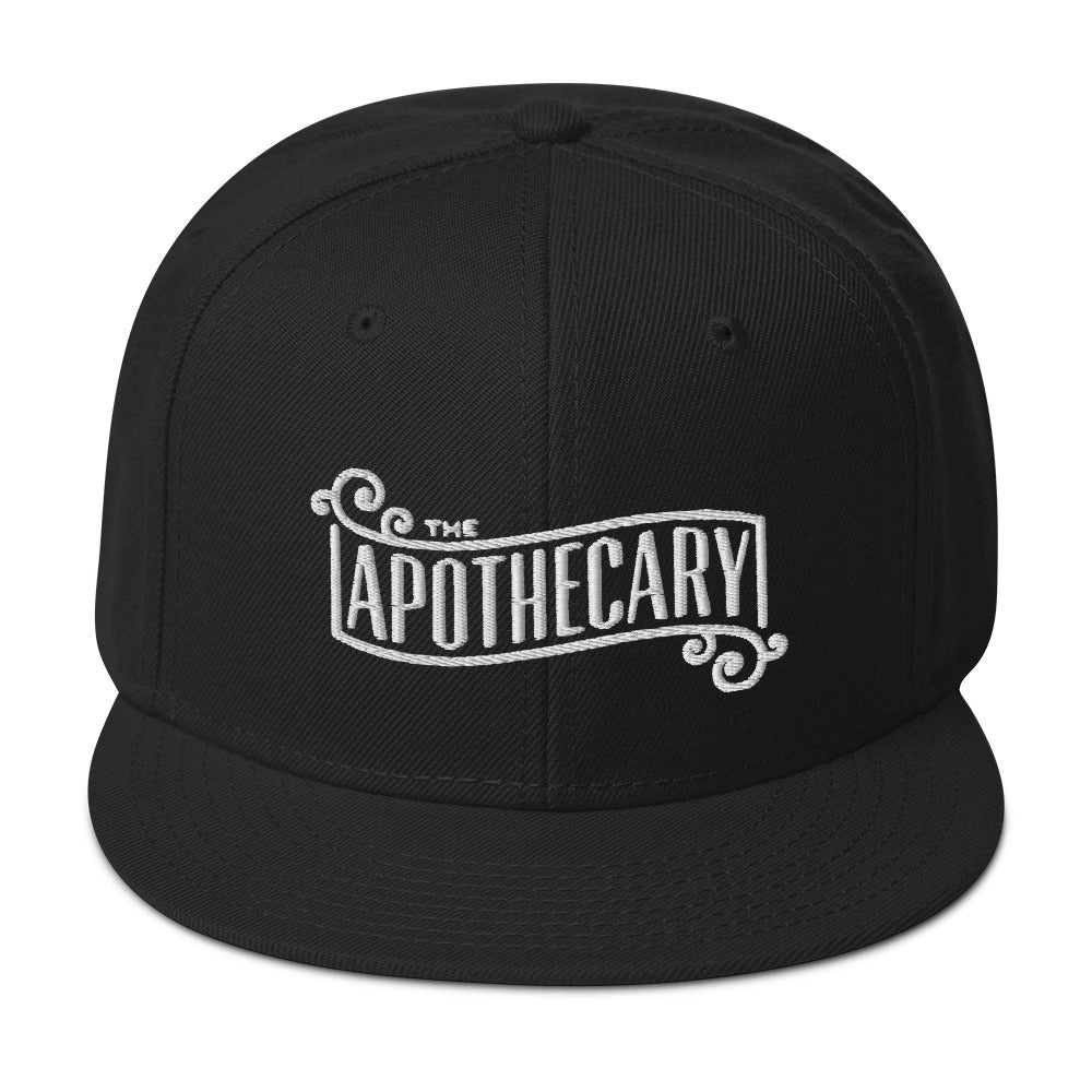 The Apothecary Embroidered Flat Bill Cap Snapback Hat