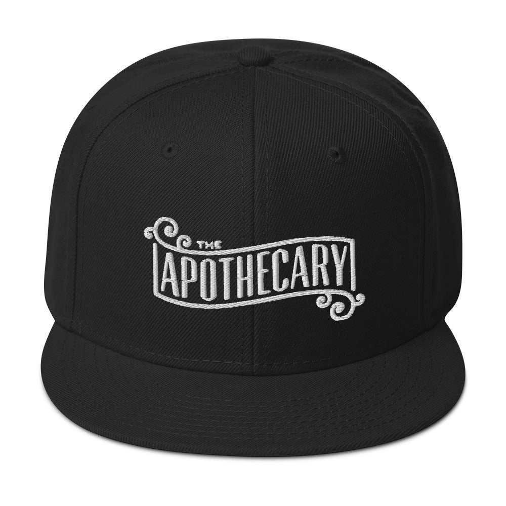 The Apothecary Embroidered Flat Bill Cap embroidered snapback hat, product image 4