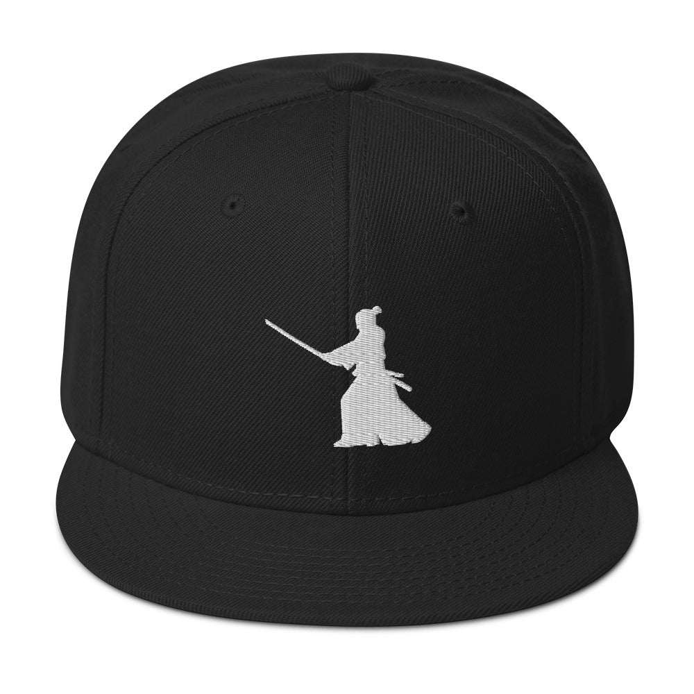 Ronin Samurai Warrior Swordsman Embroidered Flat Bill Cap embroidered snapback hat, product image 4