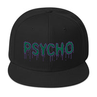 Psychobilly Horror Psycho Embroidered Flat Bill Cap embroidered snapback hat, product image 4